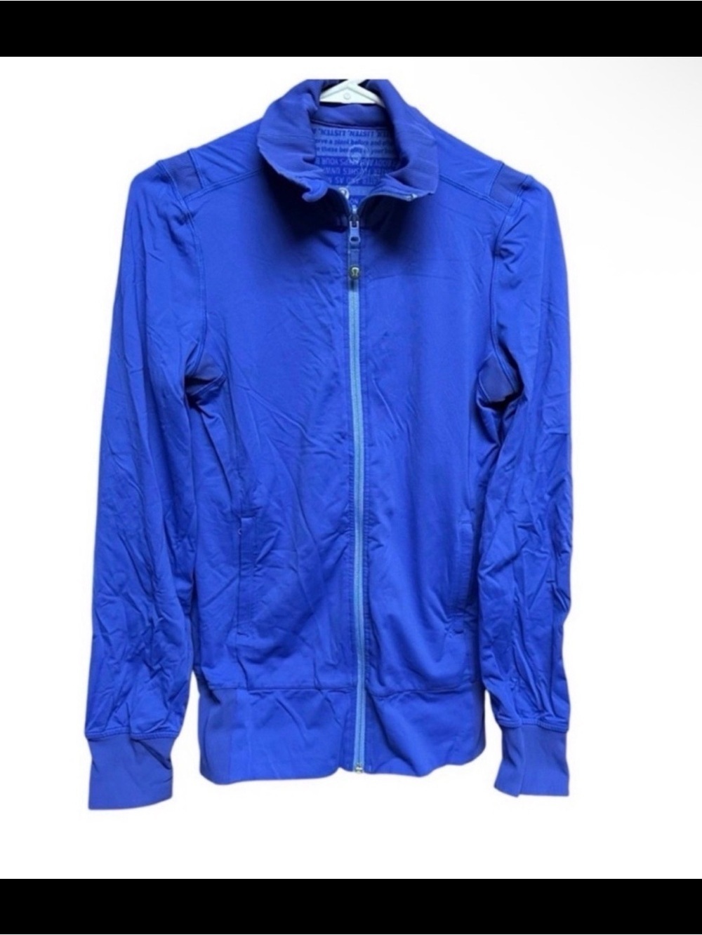 Lululemon Define Jacket Blue Manifesto Print Luon Full Zip Size 4 - Picture 4 of 10